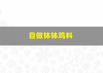 自做钵钵鸡料