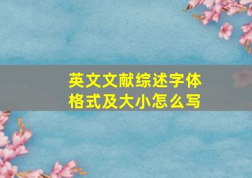 英文文献综述字体格式及大小怎么写