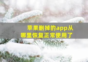 苹果删掉的app从哪里恢复正常使用了