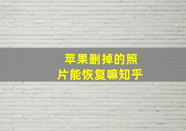 苹果删掉的照片能恢复嘛知乎