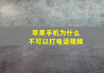 苹果手机为什么不可以打电话视频