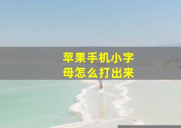 苹果手机小字母怎么打出来