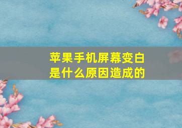 苹果手机屏幕变白是什么原因造成的