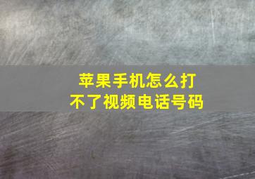 苹果手机怎么打不了视频电话号码