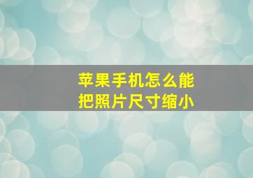 苹果手机怎么能把照片尺寸缩小