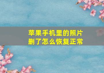 苹果手机里的照片删了怎么恢复正常