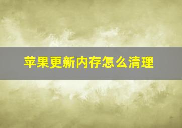 苹果更新内存怎么清理