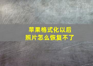 苹果格式化以后照片怎么恢复不了