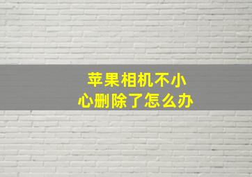 苹果相机不小心删除了怎么办