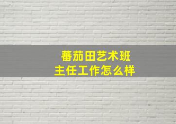 蕃茄田艺术班主任工作怎么样