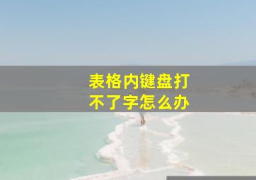 表格内键盘打不了字怎么办