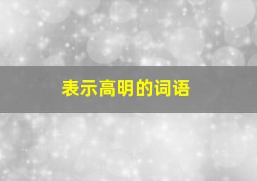 表示高明的词语