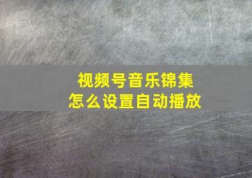 视频号音乐锦集怎么设置自动播放