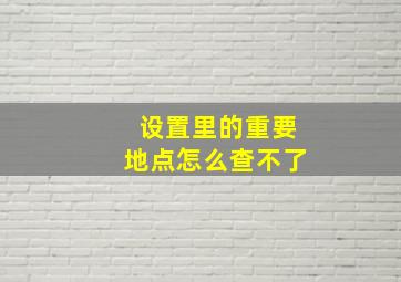 设置里的重要地点怎么查不了