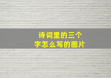 诗词里的三个字怎么写的图片