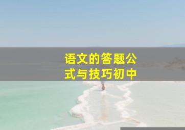 语文的答题公式与技巧初中