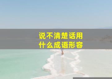 说不清楚话用什么成语形容