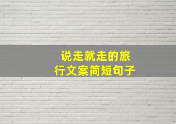 说走就走的旅行文案简短句子