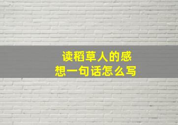 读稻草人的感想一句话怎么写