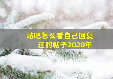 贴吧怎么看自己回复过的帖子2020年