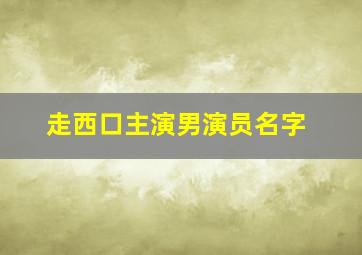 走西口主演男演员名字