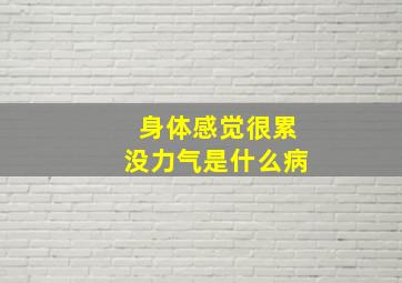 身体感觉很累没力气是什么病