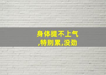 身体提不上气,特别累,没劲