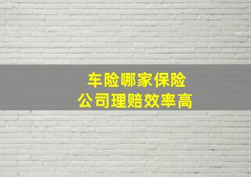 车险哪家保险公司理赔效率高