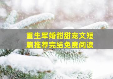 重生军婚甜甜宠文短篇推荐完结免费阅读