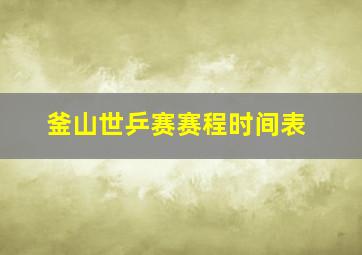 釜山世乒赛赛程时间表