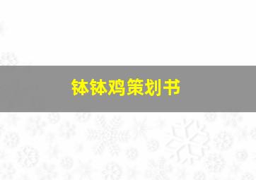 钵钵鸡策划书