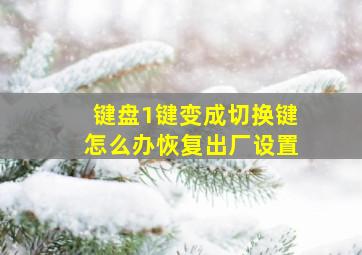 键盘1键变成切换键怎么办恢复出厂设置