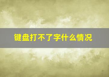 键盘打不了字什么情况