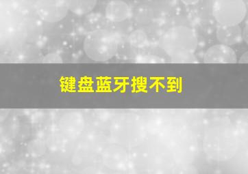 键盘蓝牙搜不到