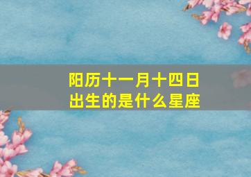 阳历十一月十四日出生的是什么星座