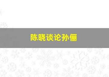 陈晓谈论孙俪