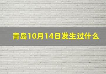 青岛10月14日发生过什么