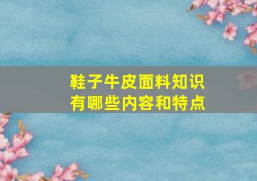 鞋子牛皮面料知识有哪些内容和特点