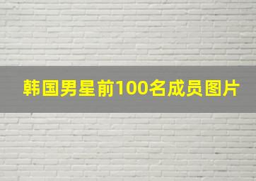 韩国男星前100名成员图片