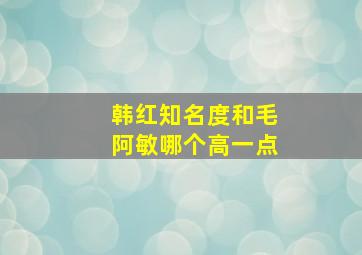 韩红知名度和毛阿敏哪个高一点