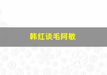 韩红谈毛阿敏