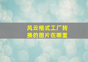 风云格式工厂转换的图片在哪里