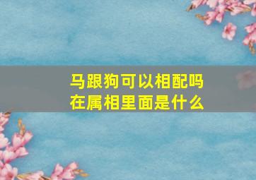 马跟狗可以相配吗在属相里面是什么