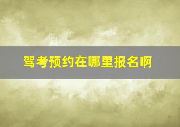 驾考预约在哪里报名啊