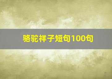 骆驼祥子短句100句