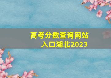 高考分数查询网站入口湖北2023