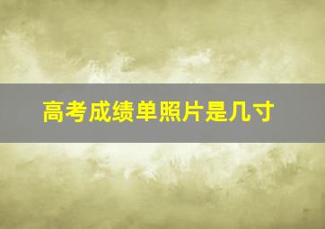 高考成绩单照片是几寸