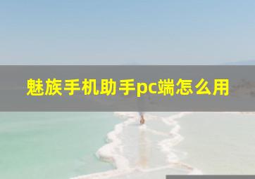 魅族手机助手pc端怎么用