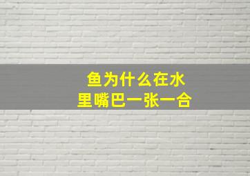 鱼为什么在水里嘴巴一张一合