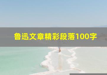 鲁迅文章精彩段落100字